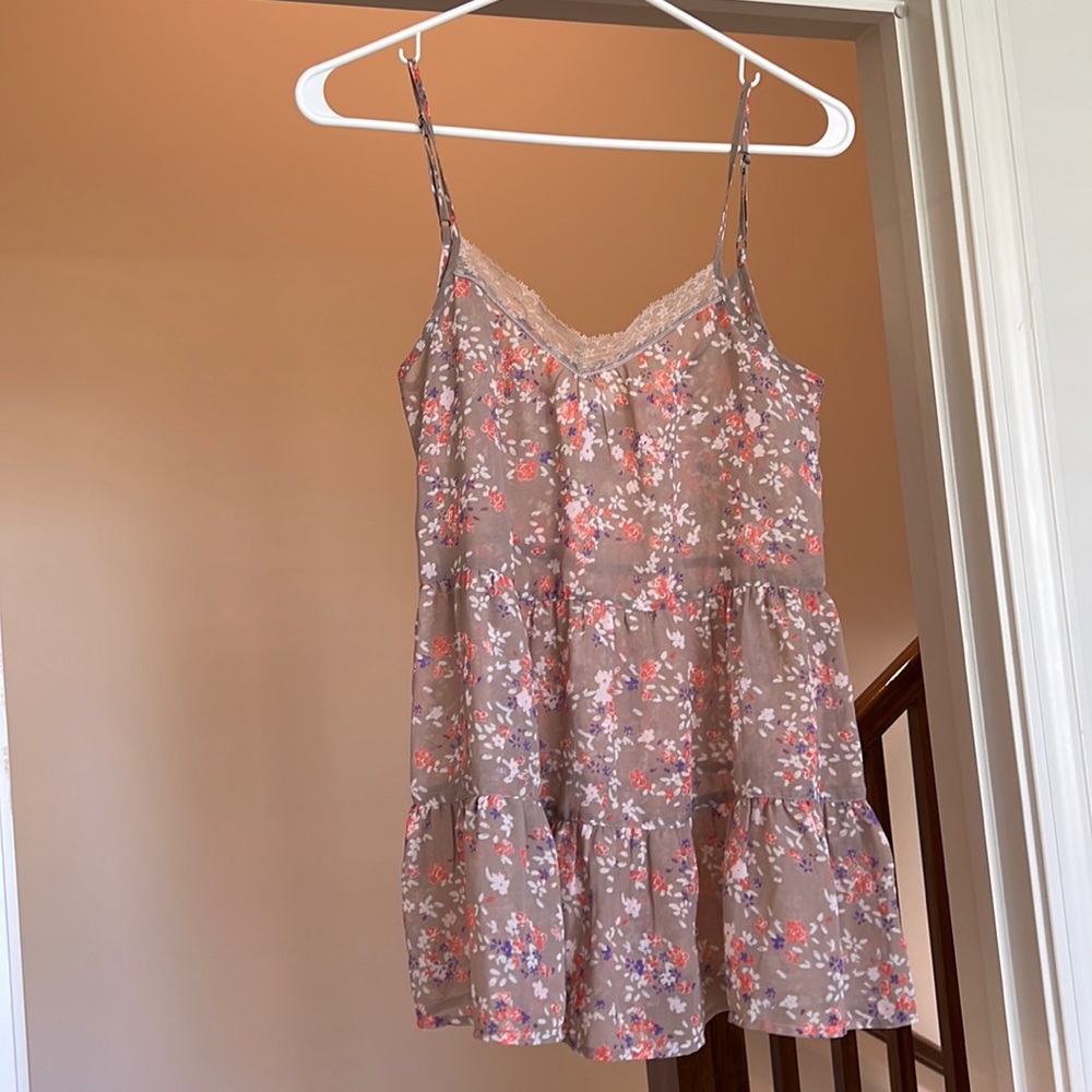 Sheer top with lace detail